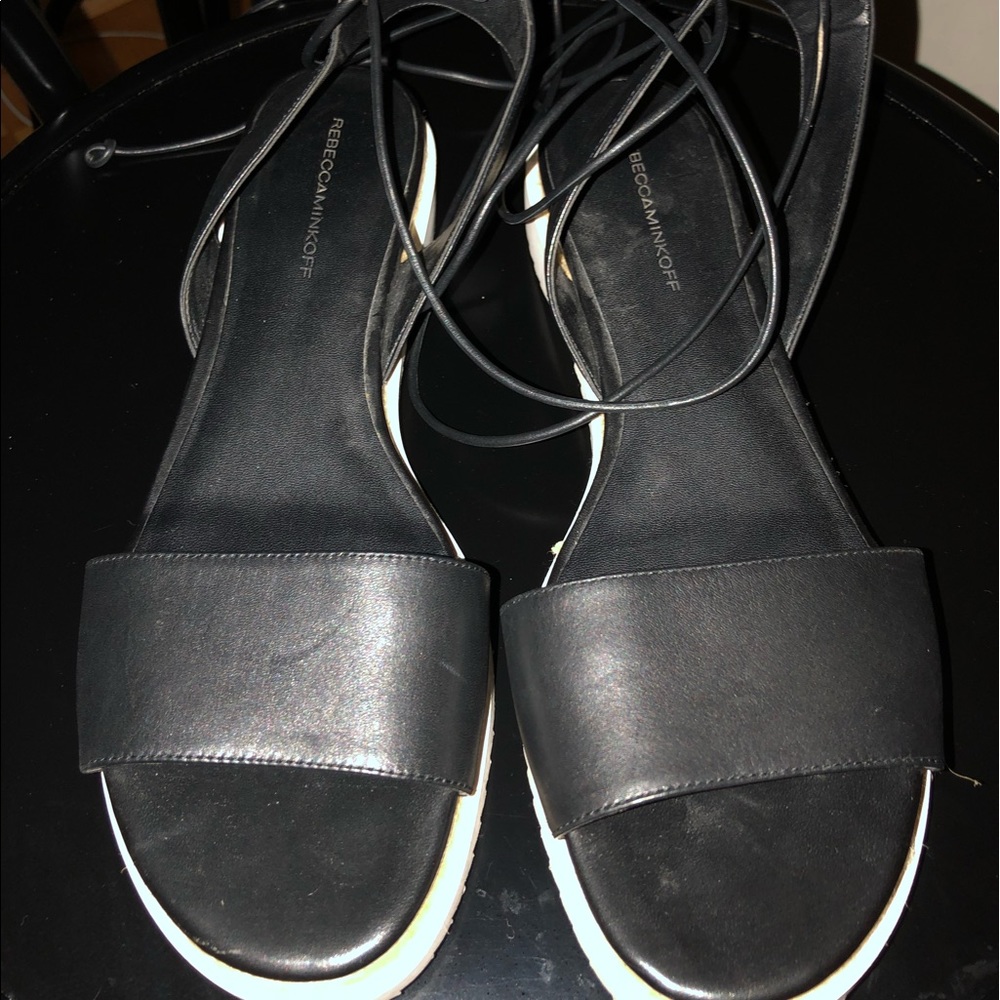 Rebecca Minkoff Lindy Black Leather Sandals